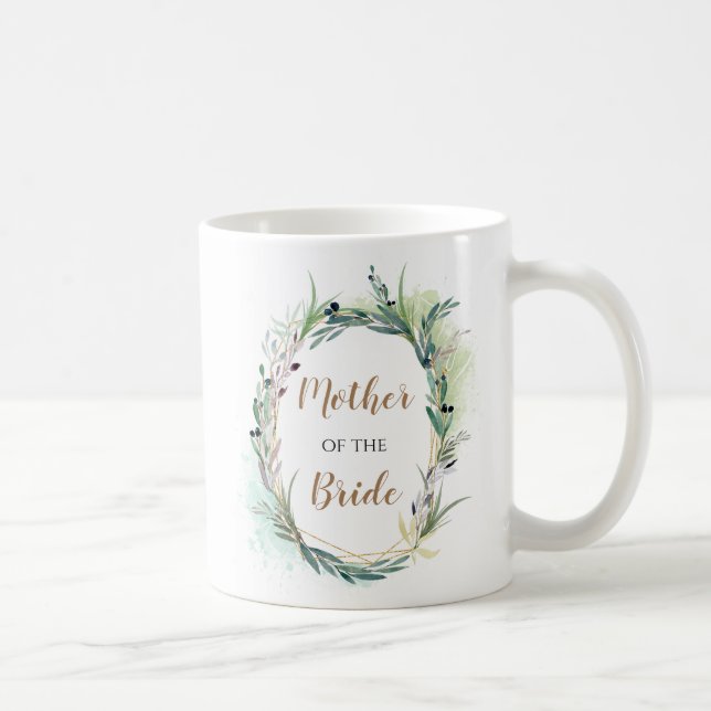 Budens mamma/Namn/Vattenfärgen Löv Gift Kaffemugg (Höger)