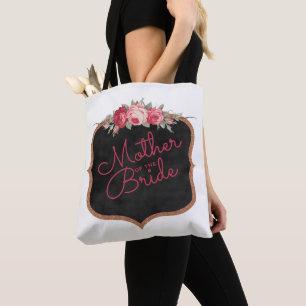 Budens mamma Script Rosa Blommigt Bröllop Tygkasse