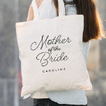 Budens mamma Simple Bröllop Calligraphy Tygkasse<br><div class="desc">Budens mamma Simple Bröllop Calligraphy Tote Bag har roligt och söt calligraphy,  tillsammans med budens mamma namn.</div>