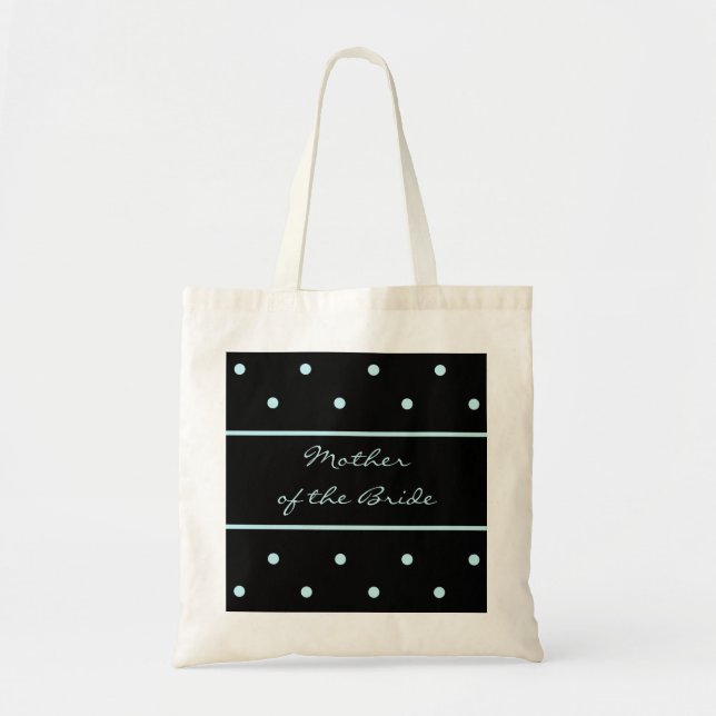 Budens mamma Tote Bag - Blue Polka dots Tygkasse (Framsidan)