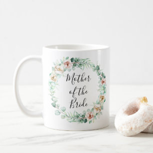budens mamma,vattenfärgad eukalyptus-krans kaffemugg
