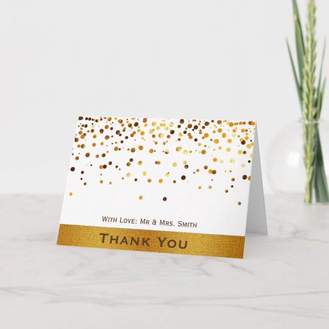 Budge Confetti Sparkles Tack guld Glitter Kort (Framsida)