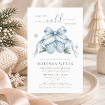 Budge Det är kallt ute Baby Boy Shower Invitation
