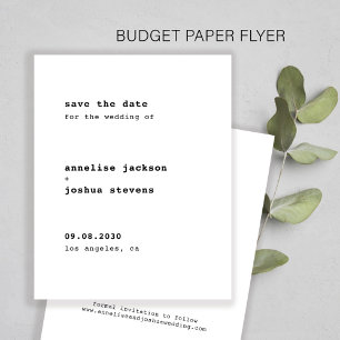 Budge enkel typografi bröllop spara datum flygblad