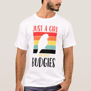 Budgerigar Budgie Bara en flicka som Kärlek Budgie T Shirt