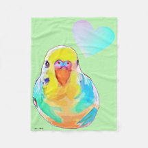 Budgerigar Parakeet Colorful Bird Ombre Heart