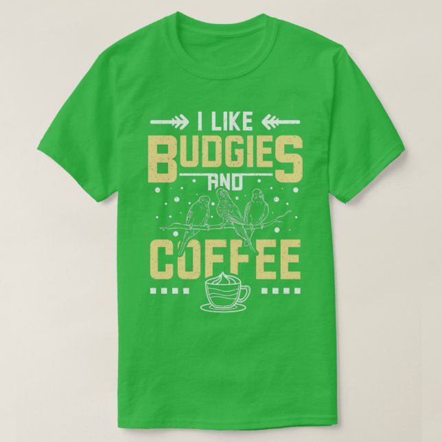 Budgerigarter och kaffe t shirt (Design framsida)