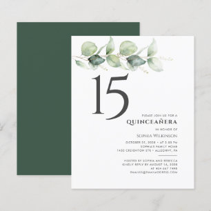 Budget 15:e födelsedagen Eucalyptus Quinceanera In