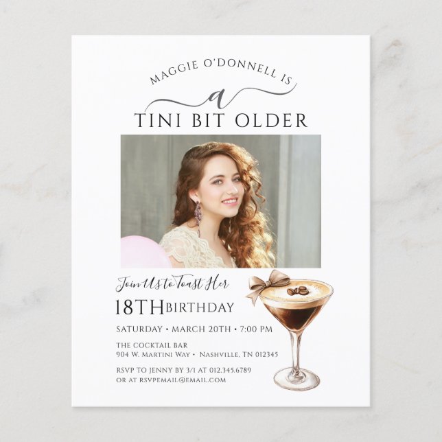 BUDGET 18-årsdag Lite äldre Foto Martini  (Framsida)