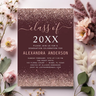 Budget 2022 Burgundy Studenten Rosa Glitter