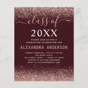 Budget 2022: Foto Burgundy Studenten Rosa Glitter Flygblad
