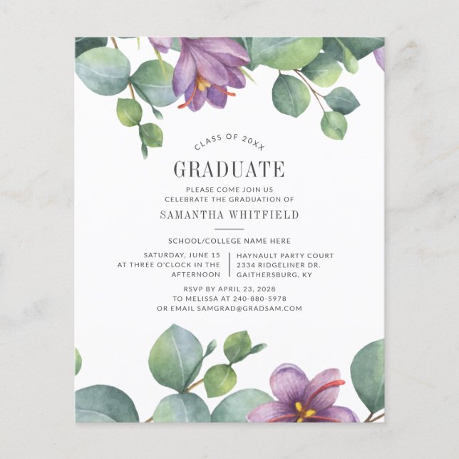 Budget 2022 Grön Examens Blommig Grönska (Framsida)