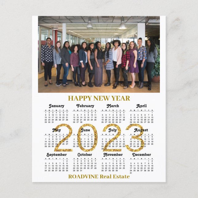 Budget 2023 Calendar Business Modern Script Card (Framsida)