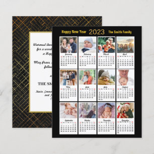 Budget 2023 Calendar Photo Modern Guld-skriptkort