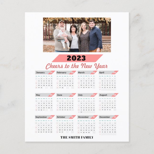 Budget 2023 - Modern familjefotkort för kalendern (Framsida)