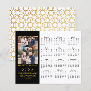 Budget 2023 Modern Guld-fotokalenderkort för skrip