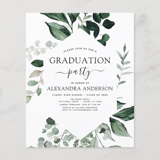 Budget 2023 Studenten Botanical Grey Flygblad (Framsidan)
