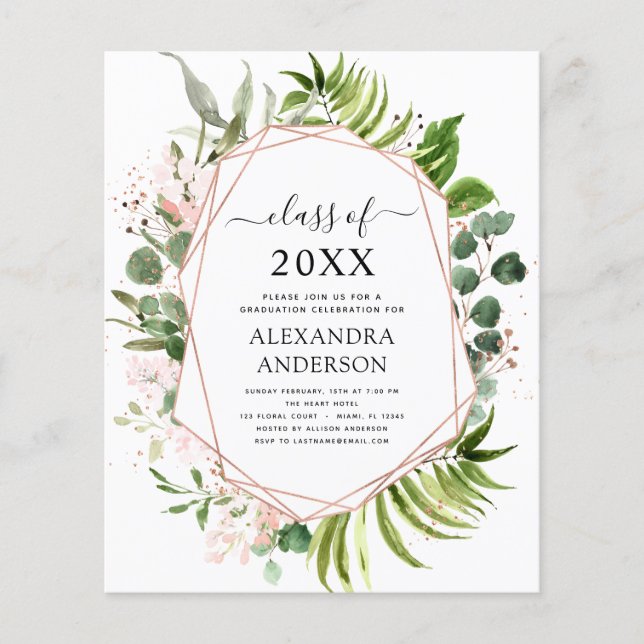 Budget 2023 Studenten Eucalyptus Greenery Flygblad (Framsidan)