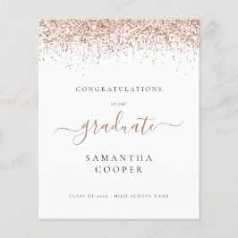 Budget 2024 Examen Rosa Guld Glitter Inbjudan