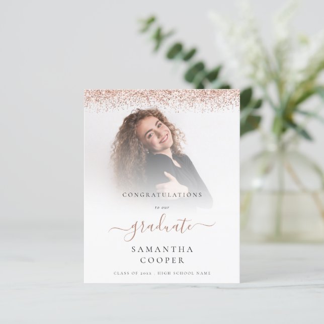 Budget 2024: Grad Photo Ro Guld Glitter Announce (Stående Fram)