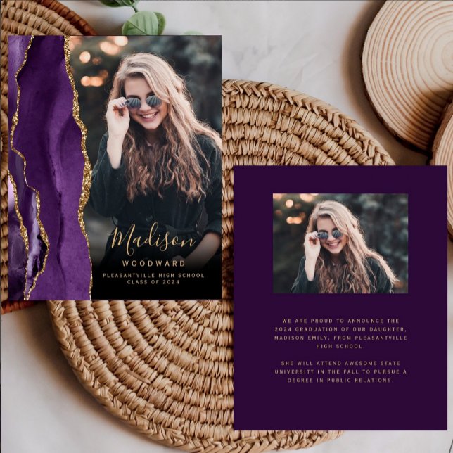 Budget 2024 Lila Agat Fotoexamensannonsering (Skapare uppladdad)