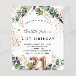 Budget 21:a födelsedag: eukalyptus greenery glitte