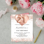 Budget 21:a födelsedag ro guld-ballonger, vit chic<br><div class="desc">För elegant 21:a födelsedag. En vit bakgrund. Dekorerad med ro guld,  rosa faux glitter,  gnistor och ballonger. Anpassa och lägg till information om namn och party. Namn är skrivet med ett handskript stil,  nummer 21 med ballong stil typsnitt.</div>