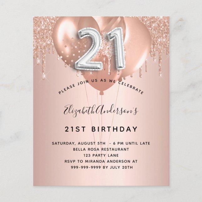 Budget 21:a födelsedag ro guld silver (Framsida)