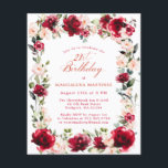 BUDGET 21:a födelsedag Röd ros Rosa Peony Inbjudan<br><div class="desc">Röd ros och människor med rosa är inkvarterade i mörk grönt löv på denna vackra och unika födelsedagsinbjudan. Klassisk manusgrafi låter dina gäster veta att det är en milstolpe och vem som fyller år. Denna punkt ingår i Röd ros Rosa Peony-samlingen. Den innehåller de mallar som du kan använda för...</div>