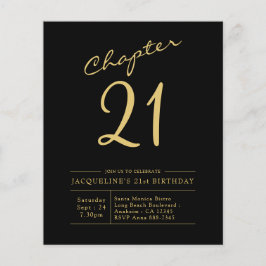 Budget 21:a födelsedagsinbjudan till Black Guld Flygblad