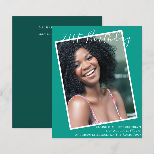 BUDGET 21-års inbjudan FOTO-minne (Fram/baksida)