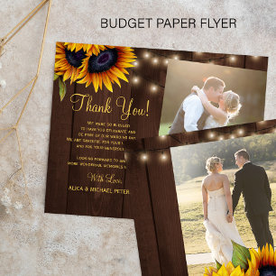 Budget 2 bilder rustic bröllop tackkort flygblad