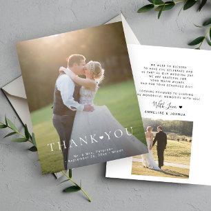 Budget 2 Fotomodern typografi bröllop tack.