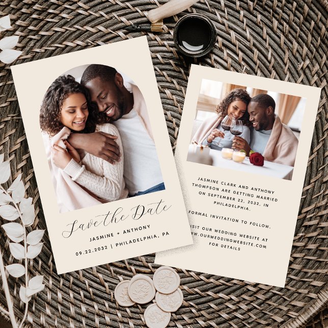 Budget 2-Photo Arch Beige Spara datum (Skapare uppladdad)