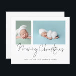 Budget 2 Photo Collage Baby Första jul<br><div class="desc">Budget 2 Photo Collage Baby första julkort. Ett ekonomiskt alternativ i BUDGET på en mindre storlek på 4, 5 x 5, 6 tum (110 lbs vikt), som är av samma tjocklek som ett vykort (är dock inte lämpligt för använda som vykort). OBSERVERA ATT DET FINNS EN PER lakan. Byt bara...</div>