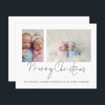 Budget 2 Photo Collage Baby Twillingars Första jul<br><div class="desc">Budgetfamilj 2 Photo Collage Baby Twillingars Första julkortet. Ett ekonomiskt alternativ i BUDGET på en mindre storlek på 4, 5 x 5, 6 tum (110 lbs vikt), som är av samma tjocklek som ett vykort (är dock inte lämpligt för använda som vykort). OBSERVERA ATT DET FINNS EN PER lakan. Byt...</div>