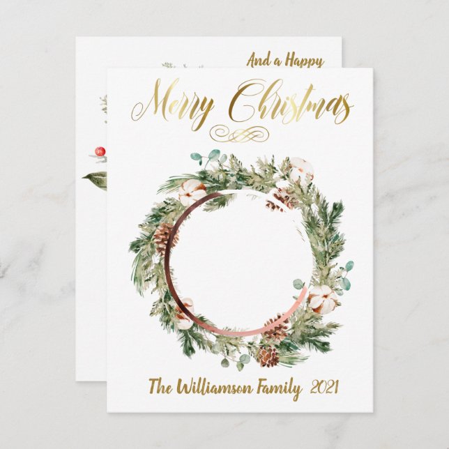 Budget 2 Photo Collage Guld God jul (Fram/baksida)