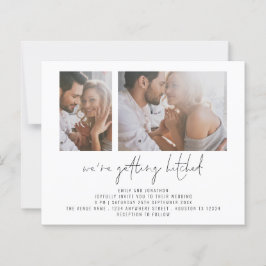 Budget 2 Photo Get Hitched Wedding-inbjudan