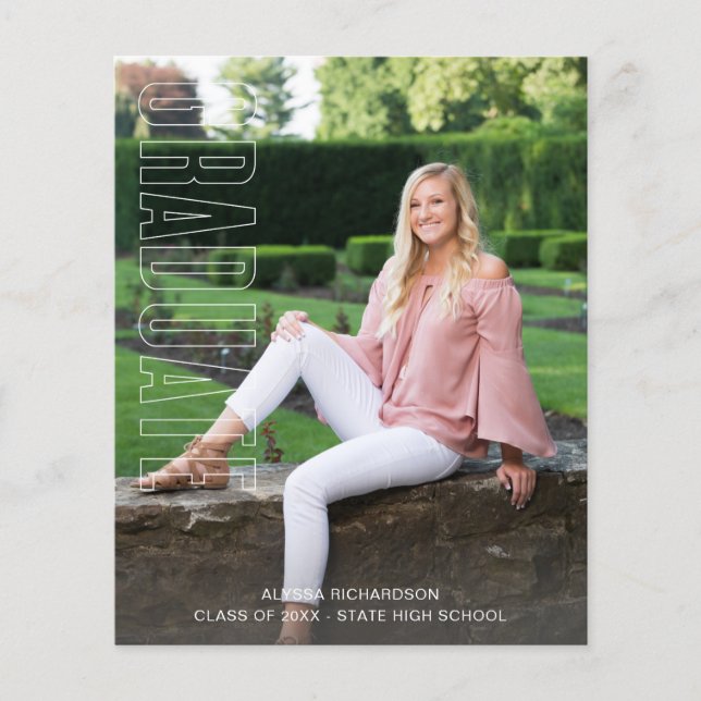 Budget 2 Photo Roligt Type Gradauate Notification  Flygblad (Framsidan)