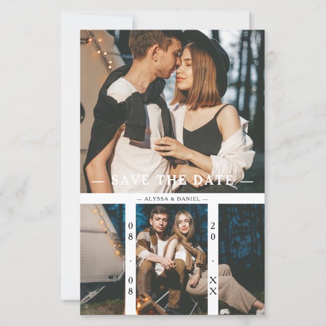 Budget 2 Photos Chic Collage Wedding Minimalist (Framsida)