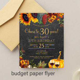 Budget 30 år rustik höst 30-årsfest flygblad