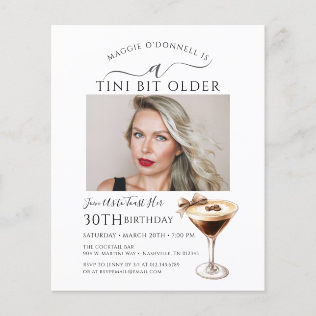 BUDGET 30-årsfirande Foto Martini Inbjudan (Framsida)