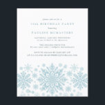 BUDGET 30års födelsedag Blue Snowflake-inbjudan<br><div class="desc">Mycket elegant blått snöflingor skapar en söt gräns längs grund i vuxens födelsedag. Modern och minimalistisk design har en öppen och hårig känsla. Contemporaryns estetik kommer att tilltala människor i alla åldrar.</div>