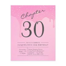Budget 30års födelsedag Rosa Grått Inbjudan