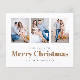 BUDGET 3 bilder Familj Glad jul-kort