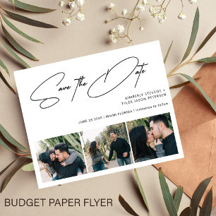 Budget 3 bilder modern bröllops klara datum-spara  flygblad