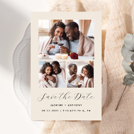 Budget 3-Foto Collage Beige Spara Datum
