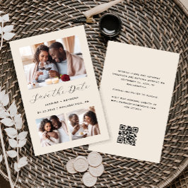 Budget 3-Foto QR-kod Beige Spara datum