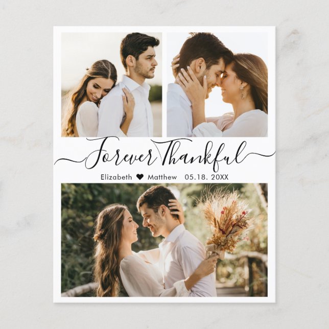 Budget 3 Photo Collage Bröllop Tack Flyer (Framsida)