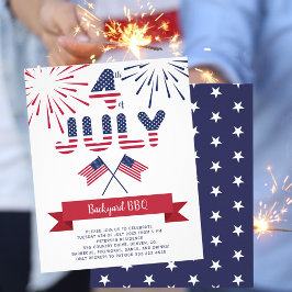 Budget 4:e juli: inbjudan till patriotiska partier flygblad